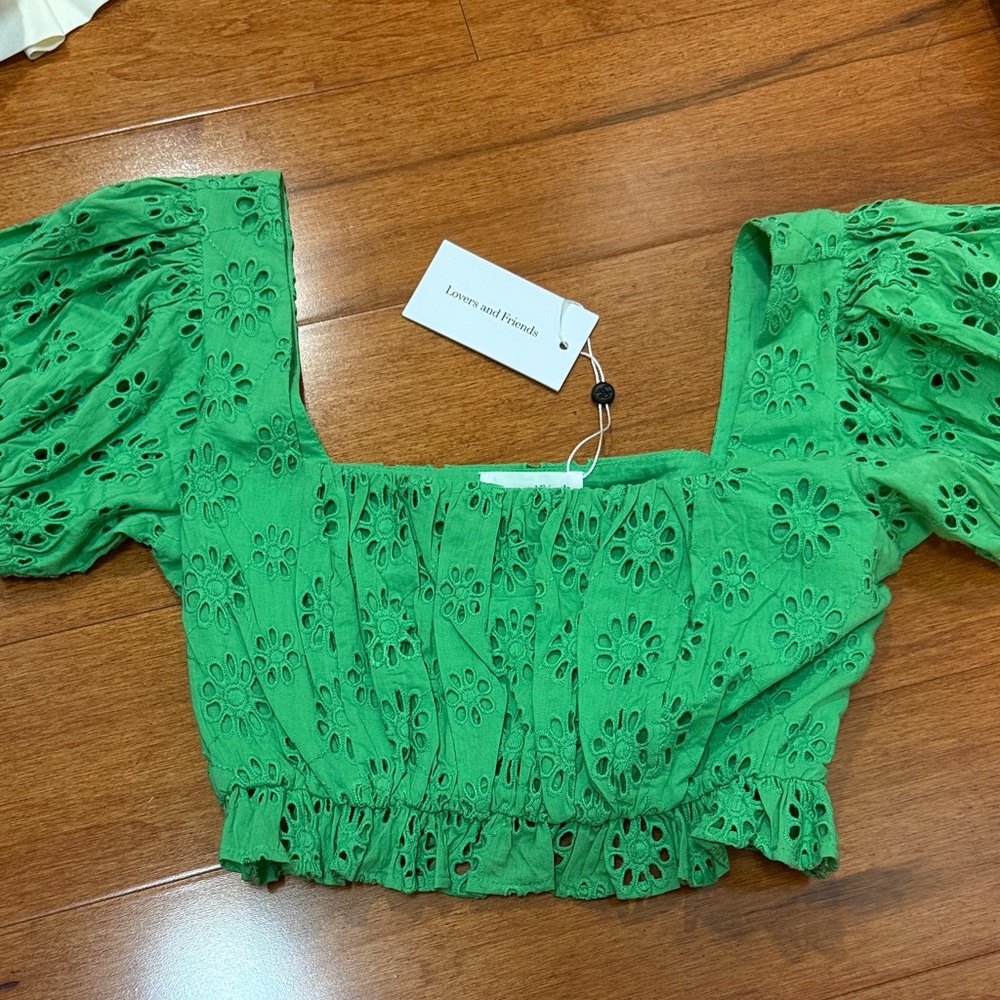 [Lovers + Friends; revolve] Green top